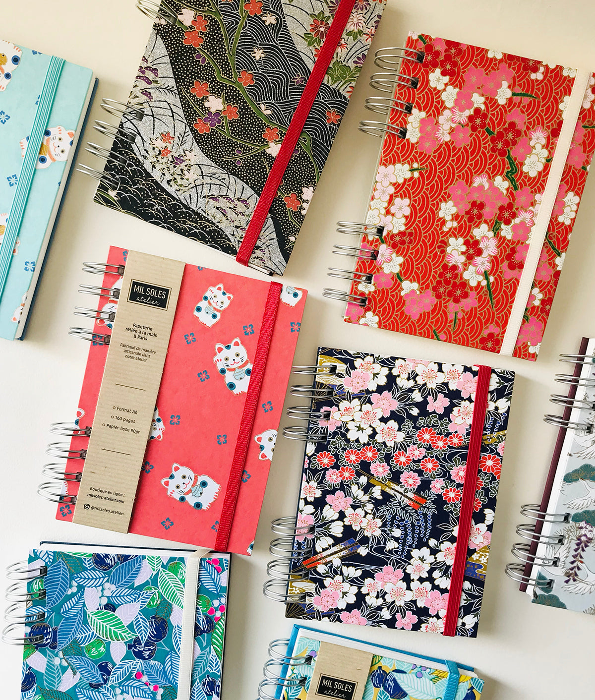 carnets en papier japonais, reliure métallique