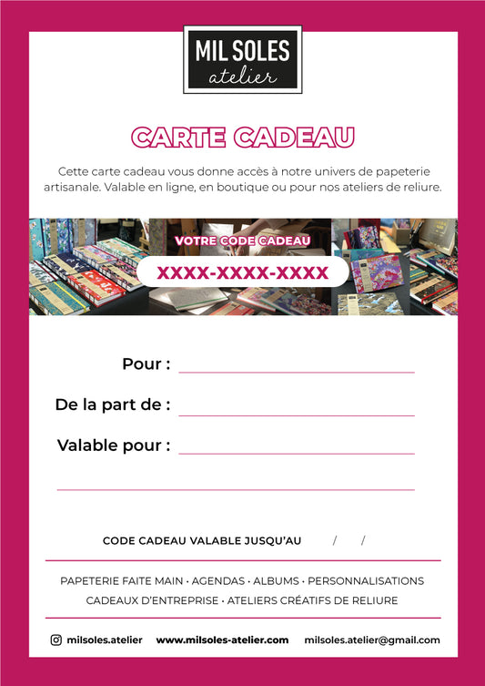 Carte-cadeau Mil Soles Atelier